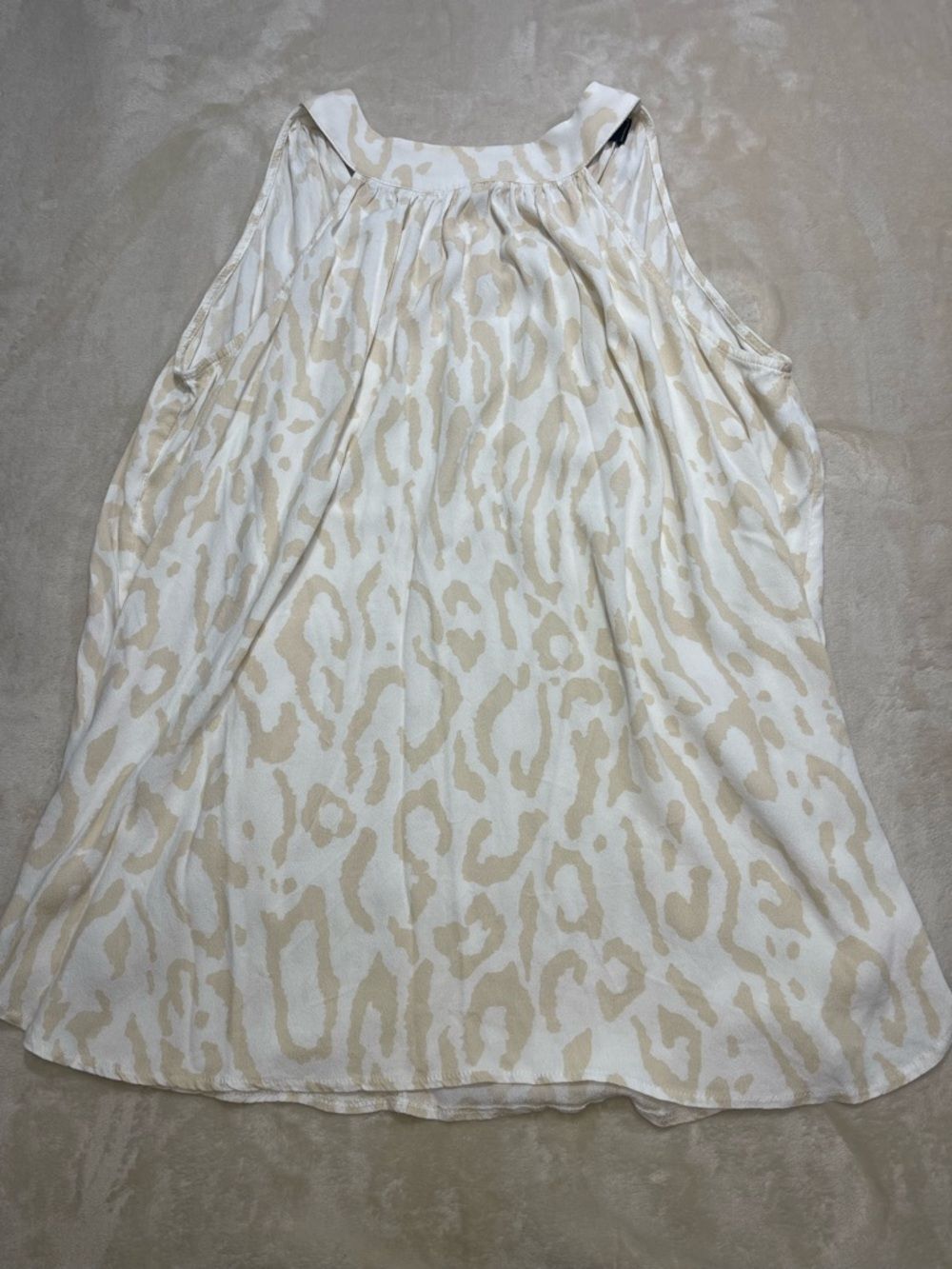 Twelve by Twelve Cream Leopard Print Sleeveless Blouse Medium